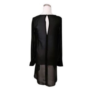 Dani sheer high low black top